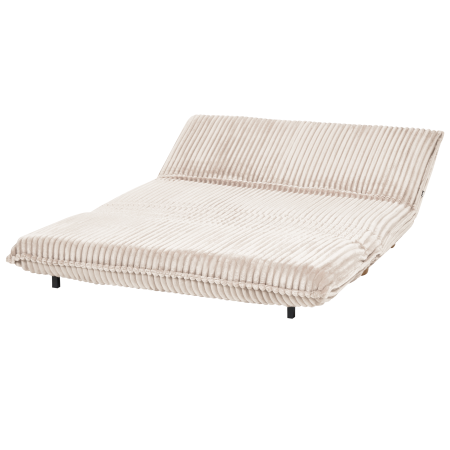 Canapea extensibilă cu 2 locuri ABISKO Blană artificială Alb-murdar [7]