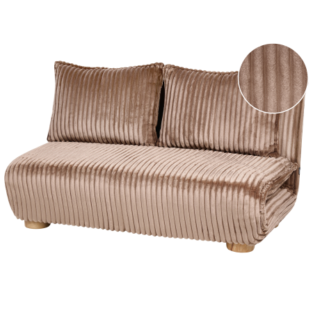 Canapea extensibilă cu 2 locuri ABISKO Blană artificială Maro deschis [1]