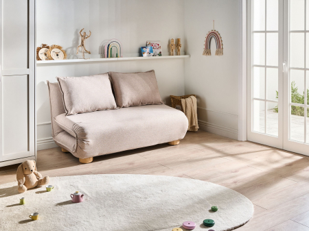 Canapea extensibilă - Canapea extensibilă cu 2 locuri ABISKO In sintetic Bej