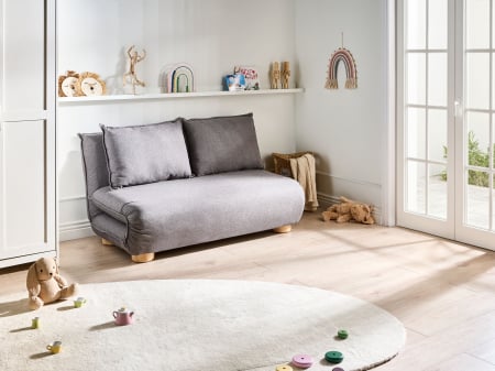 Canapea extensibilă - Canapea extensibilă cu 2 locuri ABISKO In sintetic Gri închis