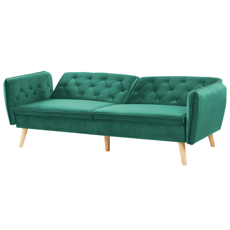 Canapea extensibilă cu 2 locuri BARDU Catifea Verde închis [5]