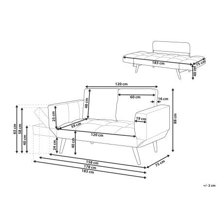 2-seater sofa BREKKE Navy Blue [2]