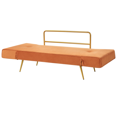 Canapea extensibilă cu 2 locuri SAARELA Catifea Portocaliu [5]