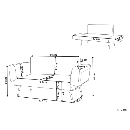 Canapea extensibilă cu 2 locuri SAARELA Catifea Portocaliu [2]