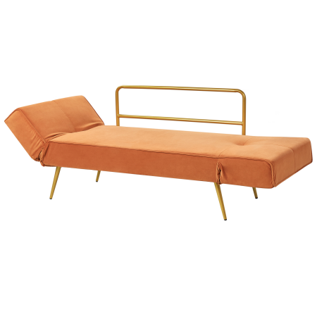 Canapea extensibilă cu 2 locuri SAARELA Catifea Portocaliu [6]