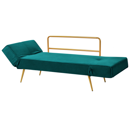 Canapea extensibilă cu 2 locuri SAARELA Catifea Verde smarald [7]