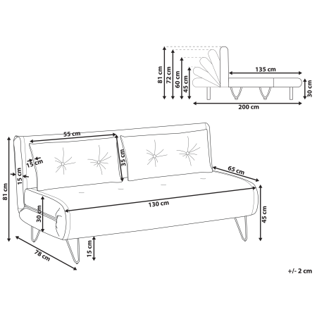VESTFOLD 2-seater sofa bed Grey Velvet [2]