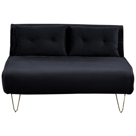 2-seater sofa bed VESTFOLD Black velvet [1]