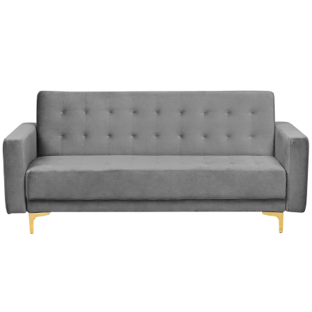 3-seater sofa ABERDEEN Velvet Grey Extendable [1]