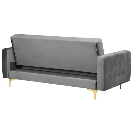 3-seater sofa ABERDEEN Velvet Grey Extendable [4]