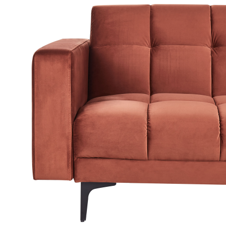 Canapea extensibilă cu 3 locuri ALNES Catifea Roșu deschis [6]