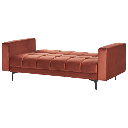 Canapea extensibilă cu 3 locuri ALNES Catifea Roșu deschis [4]