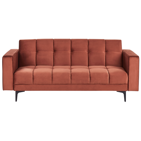 Canapea extensibilă cu 3 locuri ALNES Catifea Roșu deschis [1]