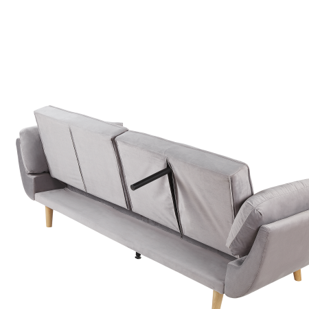 Canapea extensibilă cu 3 locuri ASBY Catifea Gri deschis [7]