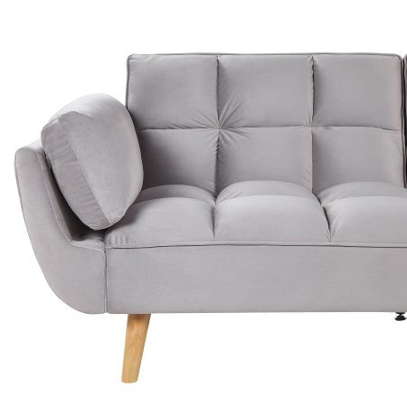 Canapea extensibilă cu 3 locuri ASBY Catifea Gri deschis [8]