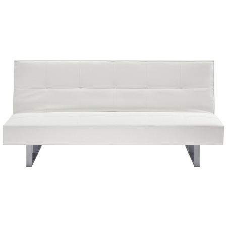 Canapea extensibilă cu 3 locuri DERBY Piele ecologică Alb [1]