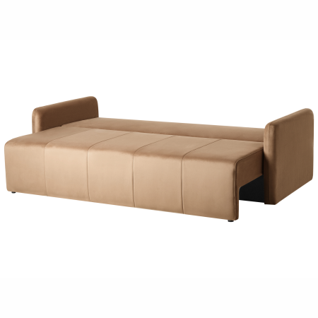 Canapea extensibilă cu 3 locuri EGGE Catifea Maro deschis [4]