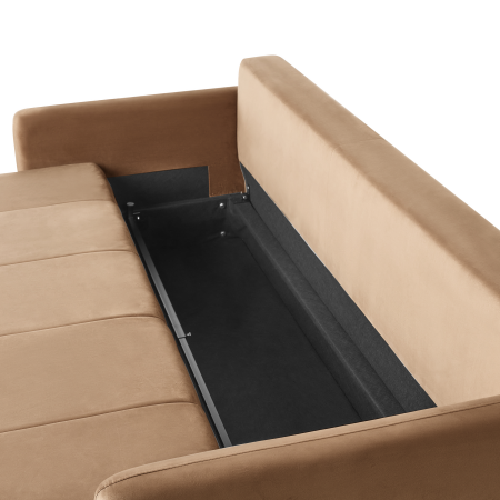 Canapea extensibilă cu 3 locuri EGGE Catifea Maro deschis [8]