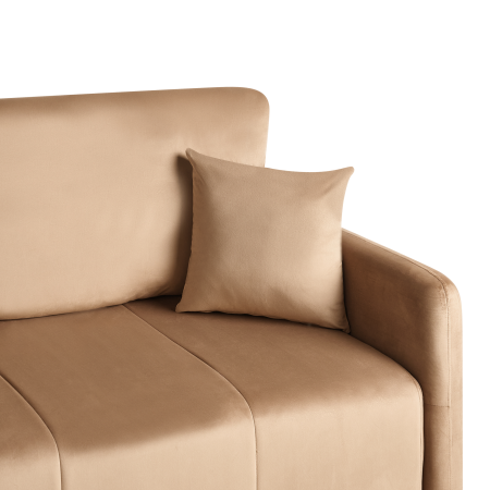 Canapea extensibilă cu 3 locuri EGGE Catifea Maro deschis [6]