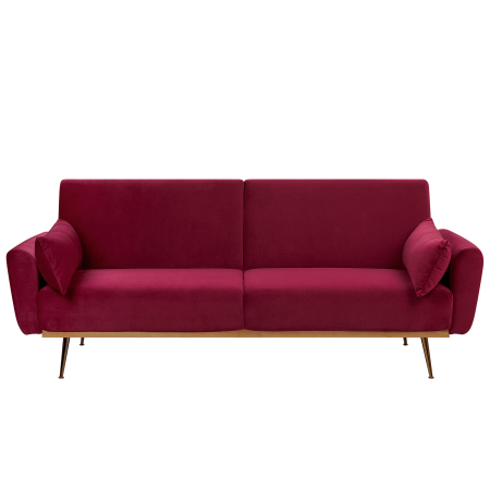 EINA 3-seater corner sofa Velvet Burgundy [1]