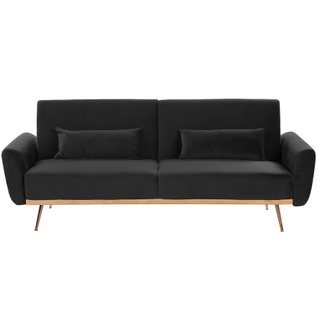 3-seater sofa bed EINA Black Velvet [1]