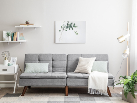 Canapele - Canapea extensibilă cu 3 locuri RONNE  Gri deschis