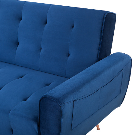 Canapea extensibilă cu 3 locuri SELNES Catifea Bleumarin [6]