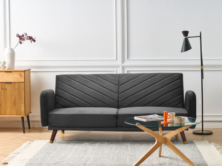 Canapea cu 3 locuri - 3-seater sofa SENJA Velvet Black