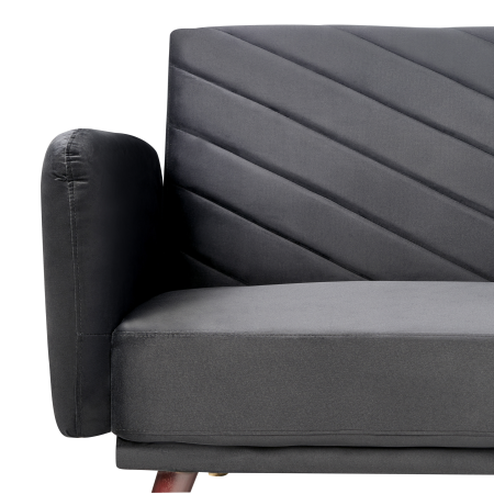 Canapea extensibilă cu 3 locuri SENJA Catifea Negru [6]