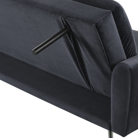 Canapea extensibilă cu 3 locuri VETTRE Catifea Negru [8]