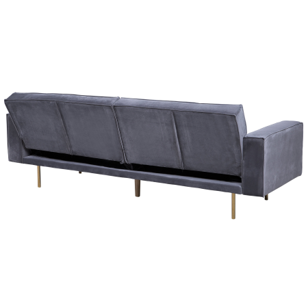 3-seater sofa bed VISNES Grey velvet [3]