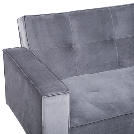 3-seater sofa bed VISNES Grey velvet [4]
