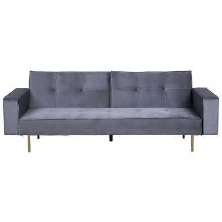 3-seater sofa bed VISNES Grey velvet [1]