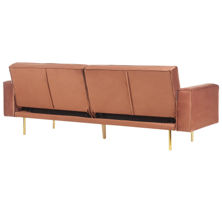Canapea extensibilă cu 3 locuri VISNES Catifea Maro auriu [4]