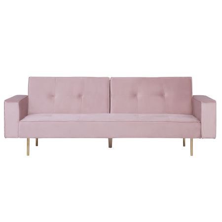 3-seater sofa bed VISNES Velvet Pink [1]