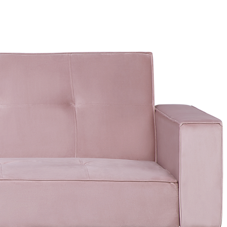 3-seater sofa bed VISNES Velvet Pink [4]