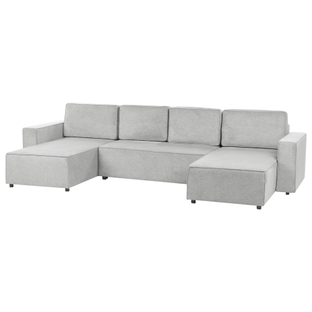 U-shaped sofa bed with VATNE 4-seater Light Grey with storage [3]