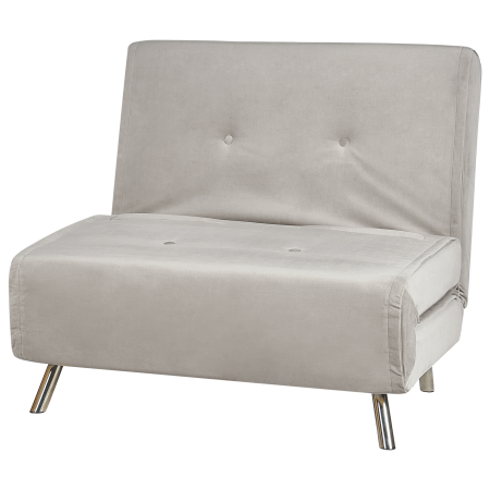 Single sofa bed FARRIS Velvet Light Grey [3]