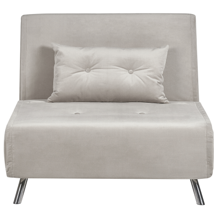 Single sofa bed FARRIS Velvet Light Grey [1]
