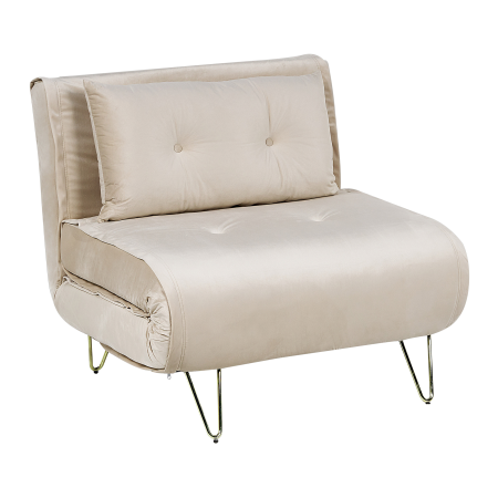 Canapea extensibilă single VESTFOLD Catifea Bej [3]