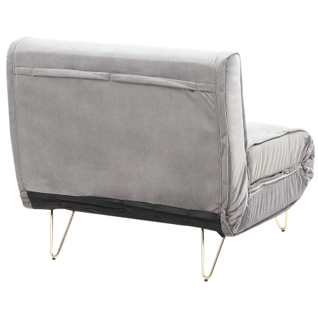 Single sofa bed VESTFOLD Velvet Grey [5]