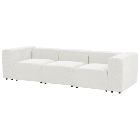 Canapea modulară cu 3 locuri FALSTERBO Velur Alb-murdar [4]