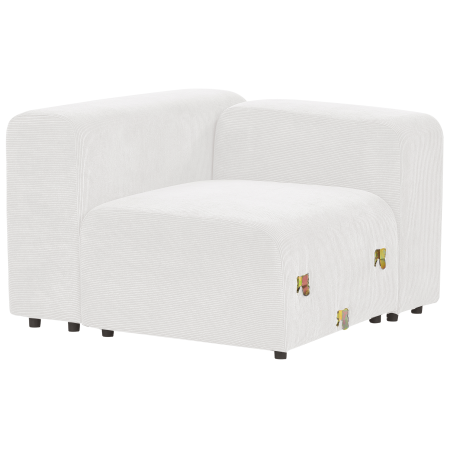 Canapea modulară cu 3 locuri FALSTERBO Velur Alb-murdar [6]