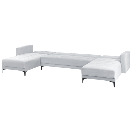 5-seater modular U-shaped sofa ABERDEEN Velvet Light grey [4]
