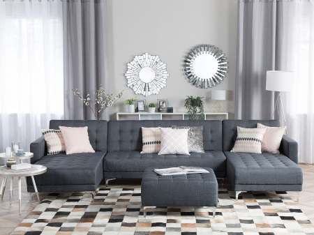 Canapea modulară - 5-seater modular U-shaped sofa ABERDEEN Dark grey