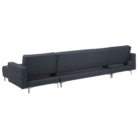5-seater modular U-shaped sofa bed ABERDEEN Dark Grey with Ottoman [4]