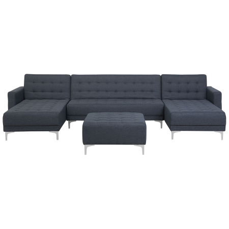 5-seater modular U-shaped sofa bed ABERDEEN Dark Grey with Ottoman [1]