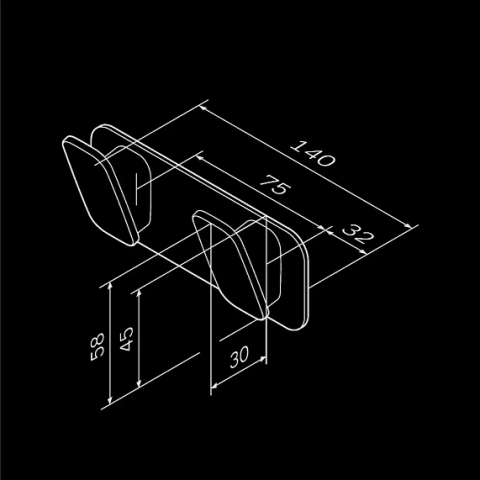 Cârlig dublu pentru prosoape Inspire 2.0, negru mat [1]