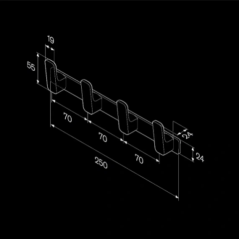 Set 4 cârlige AM.PM Func A8F35922 din oțel inoxidabil, negru mat [2]