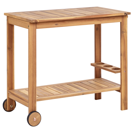 Carucior de grădină pentru băuturi SASSARI II Lemn de acacia certificat Maro deschis [3]